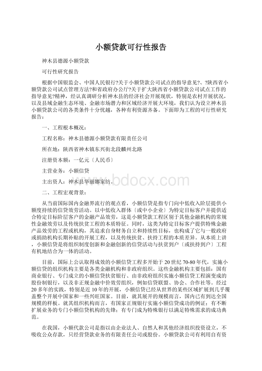 小额贷款可行性报告.docx