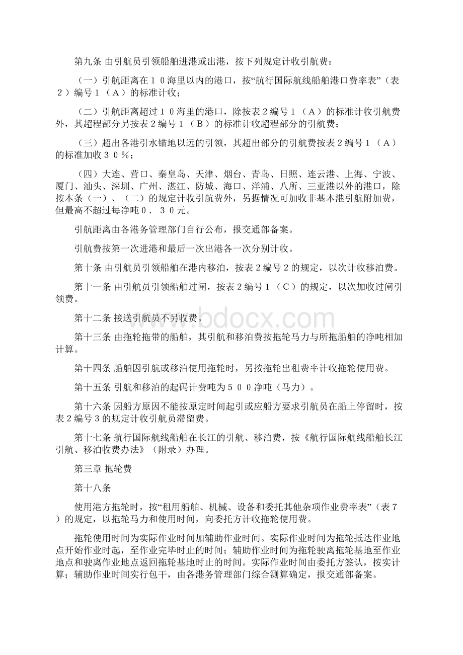 《中华人民共和国交通部港口收费规则外贸部分》.docx_第3页