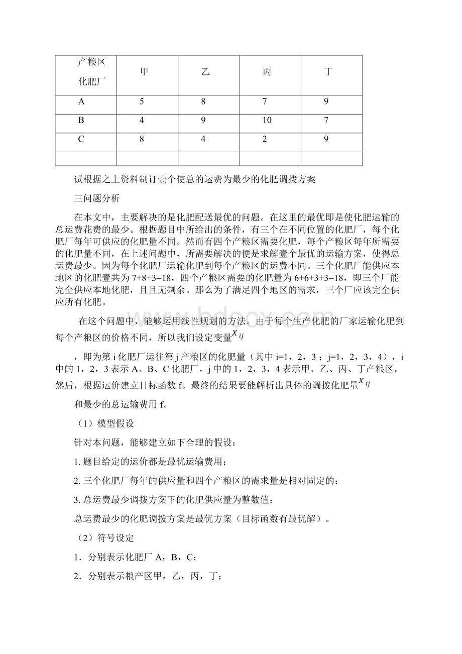 交通运输化肥运输优化模型精编.docx_第2页