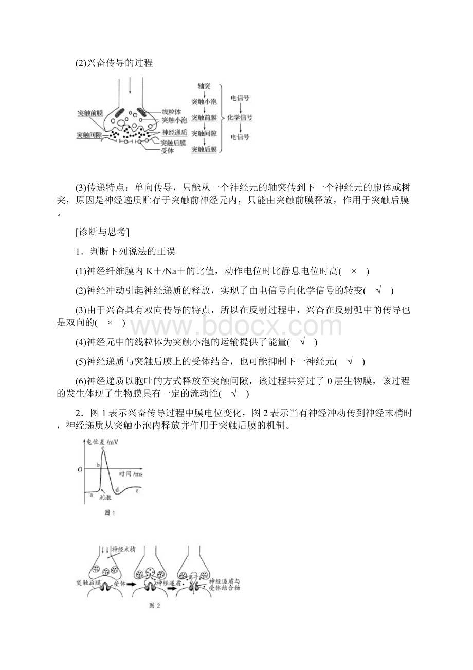 届一轮复习苏教版通过神经系统的调节学案Word文件下载.docx_第2页