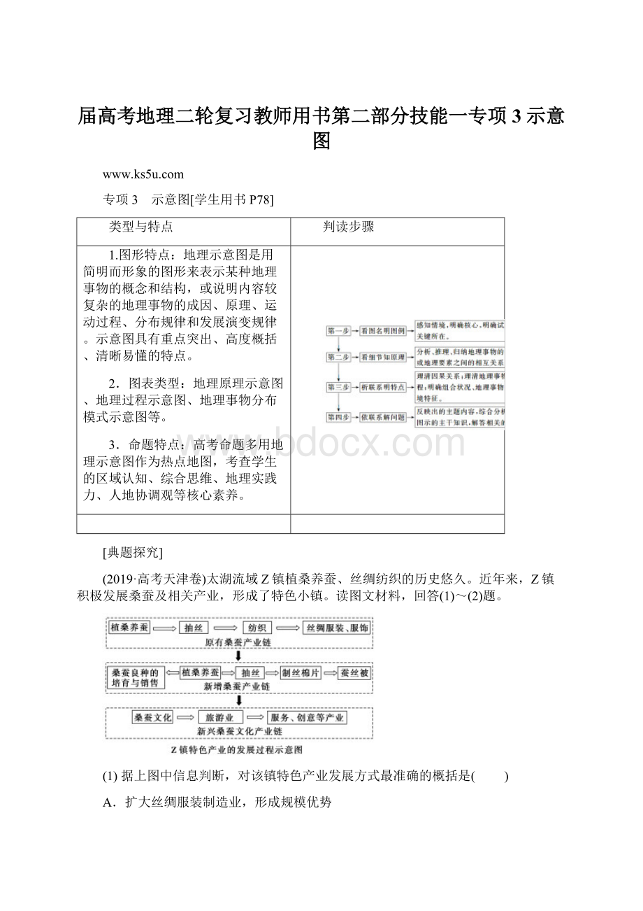 届高考地理二轮复习教师用书第二部分技能一专项3 示意图.docx