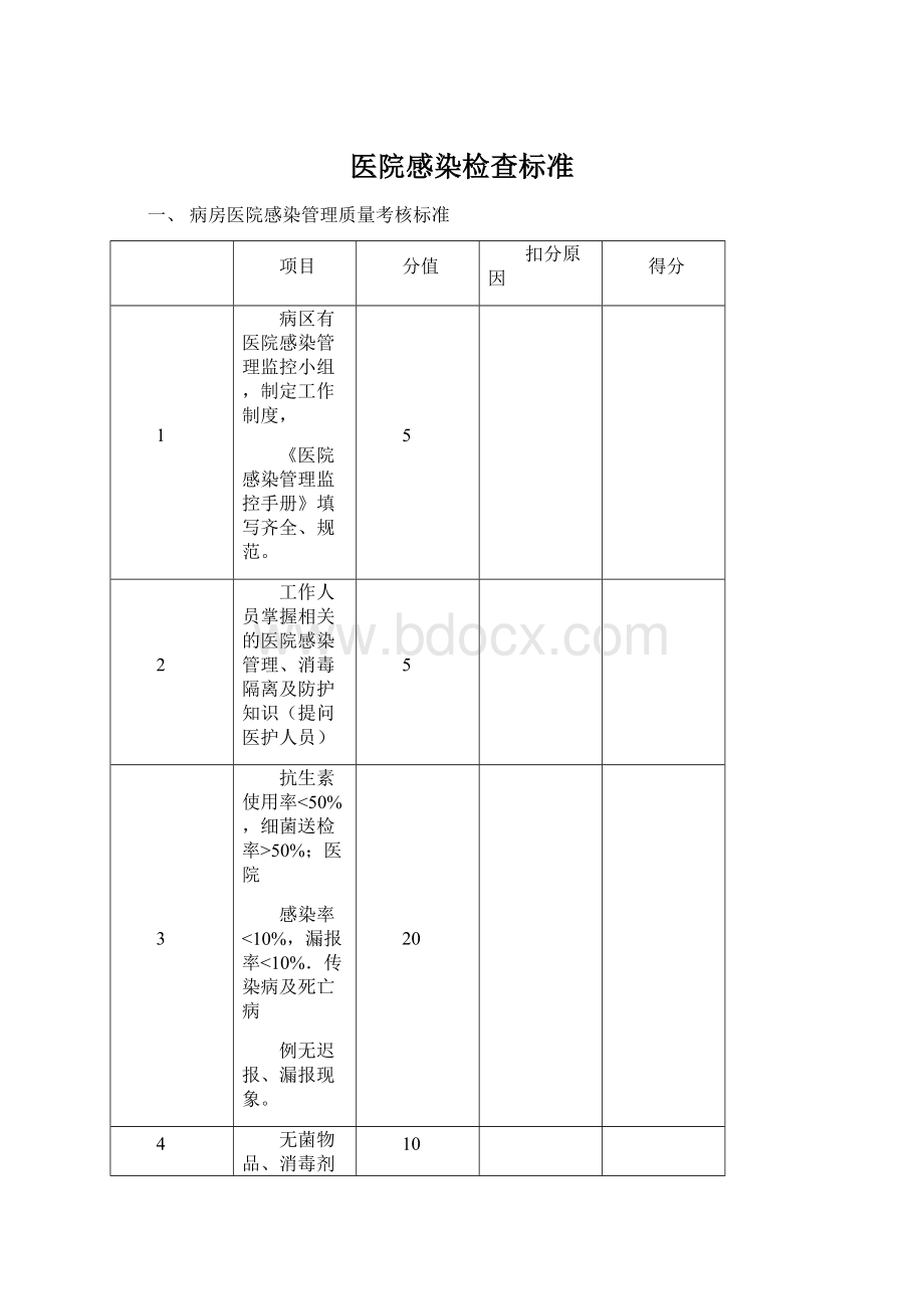 医院感染检查标准.docx