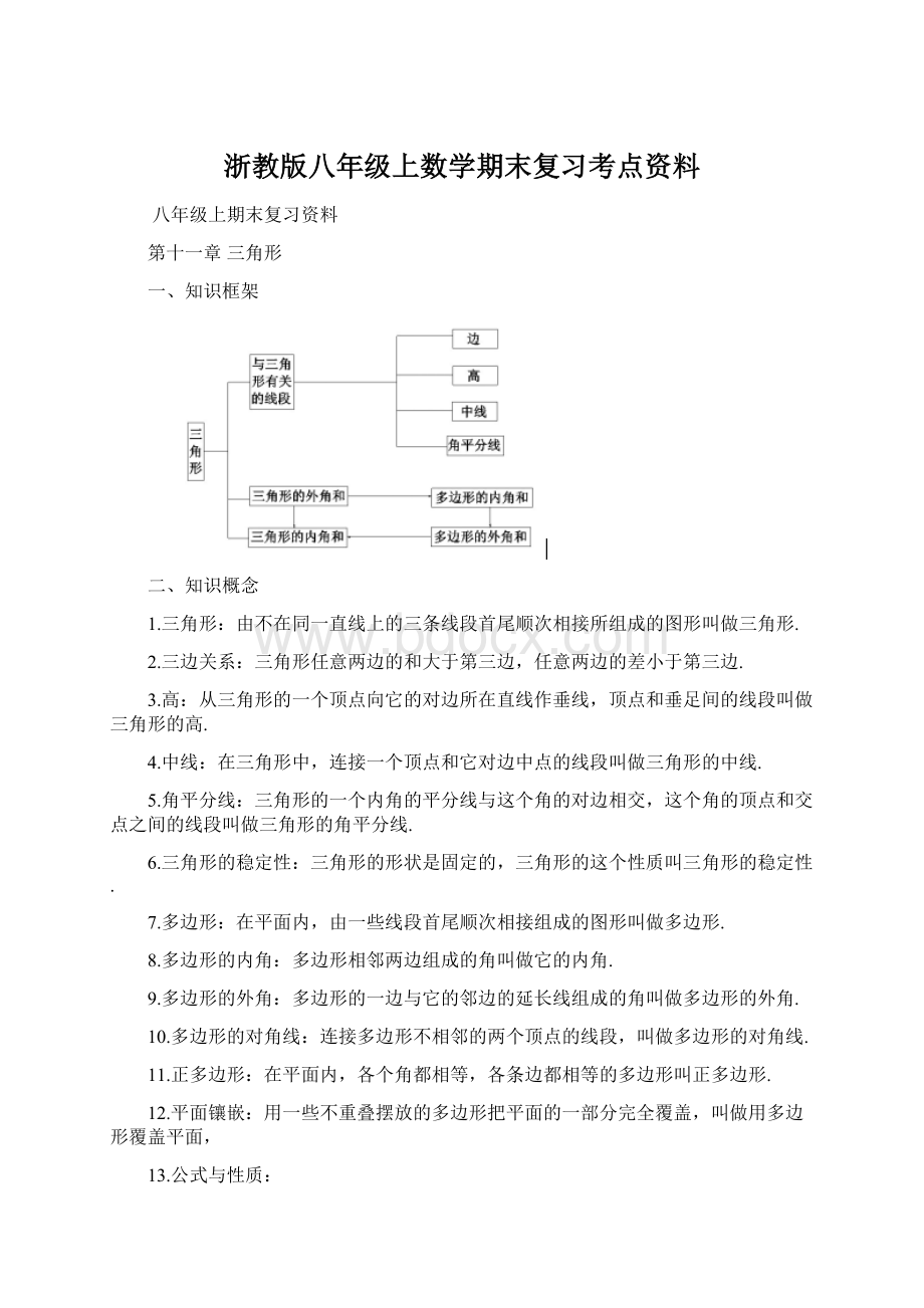 浙教版八年级上数学期末复习考点资料.docx_第1页