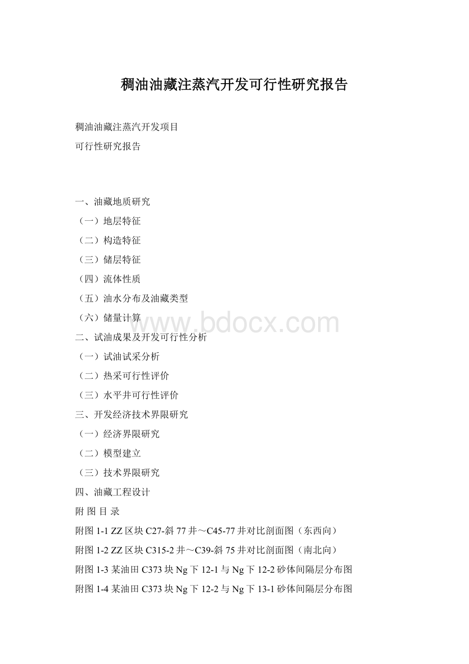 稠油油藏注蒸汽开发可行性研究报告.docx_第1页