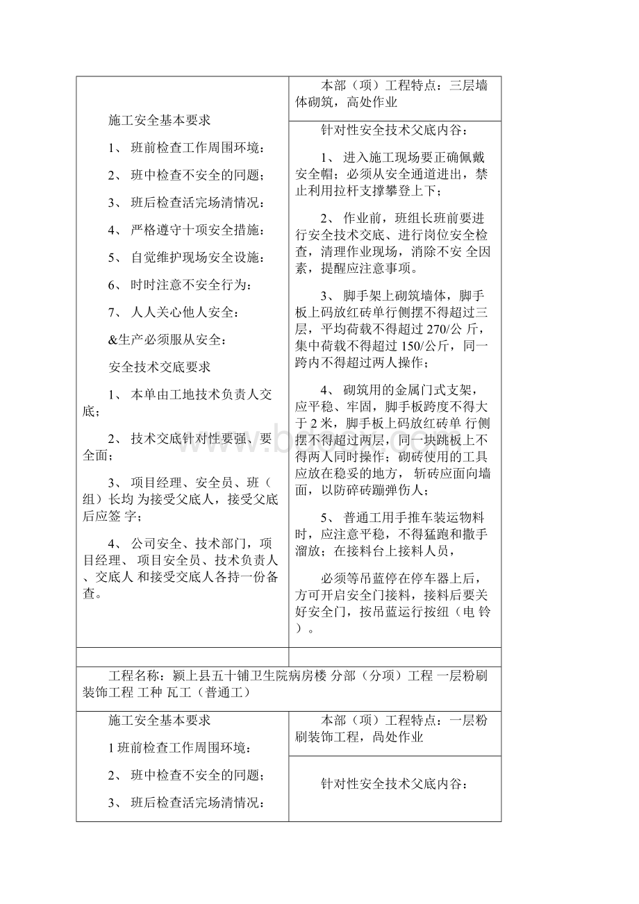 瓦工安全技术交底书.docx_第3页