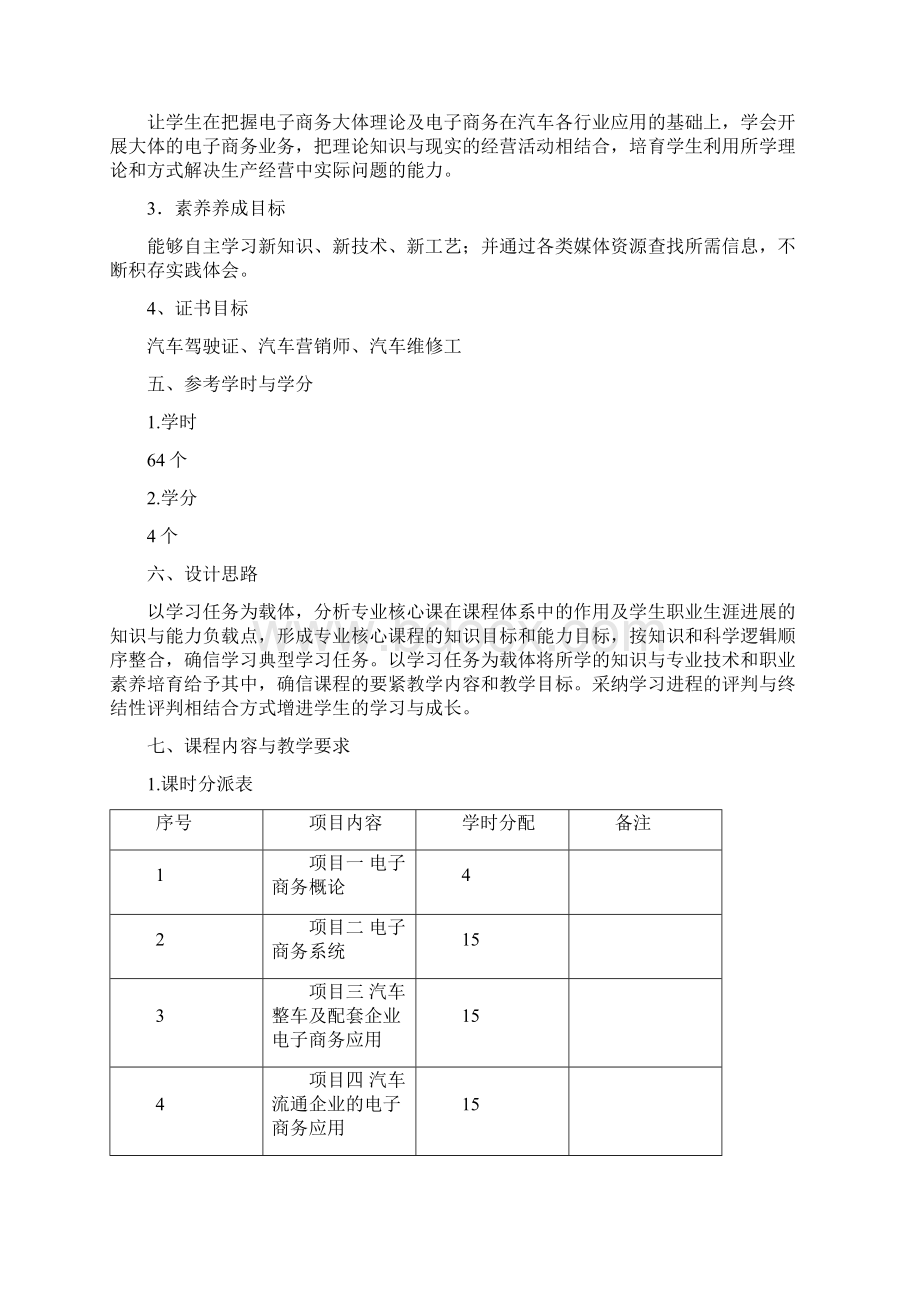 汽车电子商务课程标准.docx_第2页