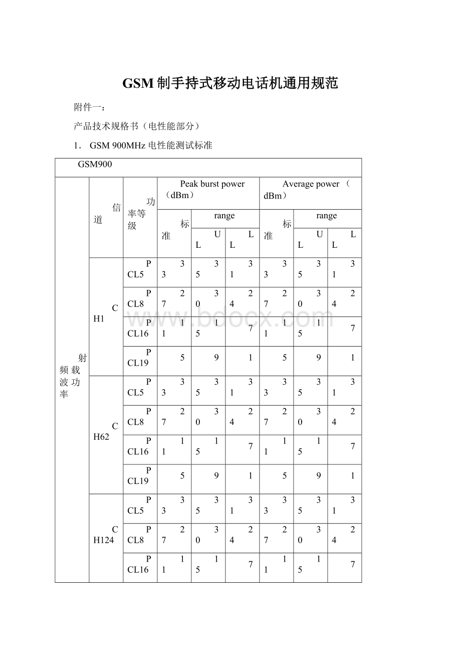 GSM制手持式移动电话机通用规范.docx