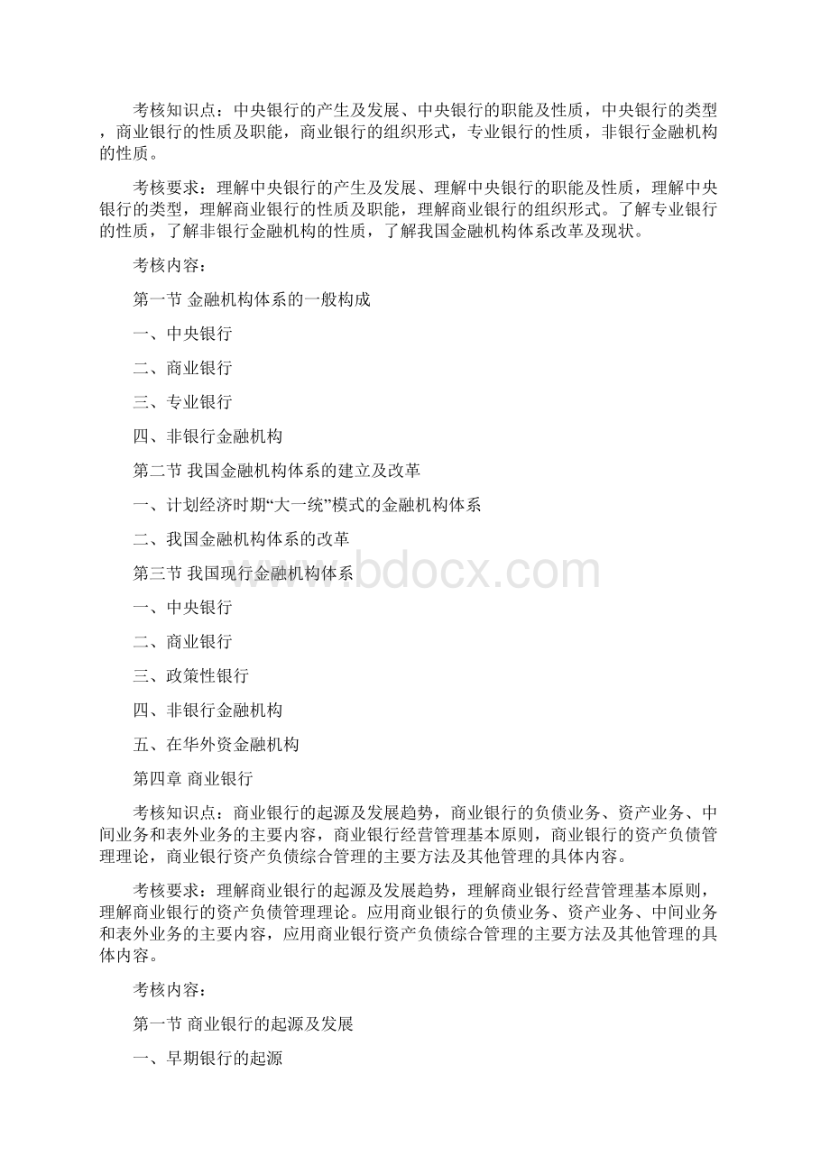 专升本考试大纲金融学Word文档下载推荐.docx_第3页