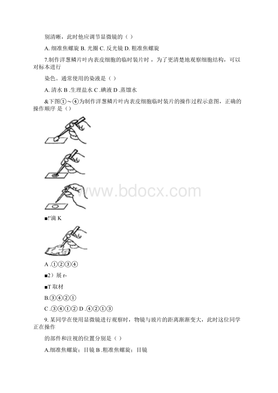 七年级生物东城区学年度第一学期期末教学统一检测含答案Word格式.docx_第2页