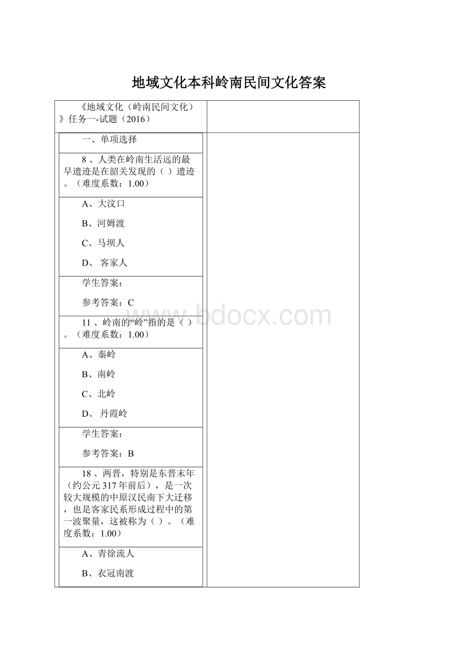 地域文化本科岭南民间文化答案文档格式.docx_第1页