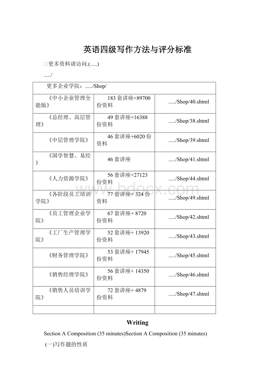 英语四级写作方法与评分标准Word下载.docx_第1页