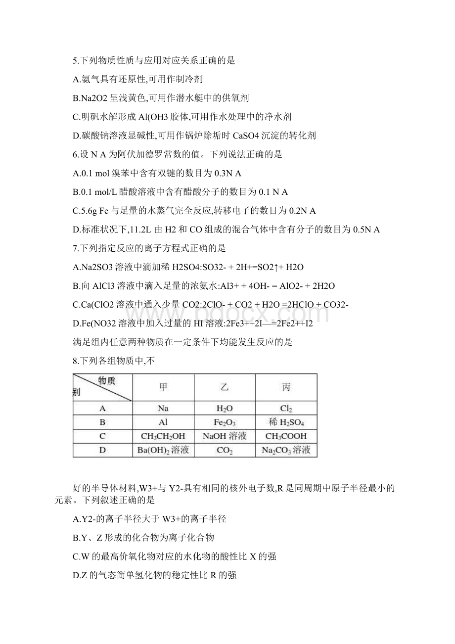 江苏省南通市届高三第一次调研考试化学试题一模精Word格式文档下载.docx_第3页