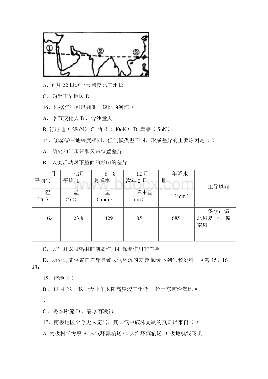 第一届全国中学生地理奥林匹克竞赛试题.docx_第3页