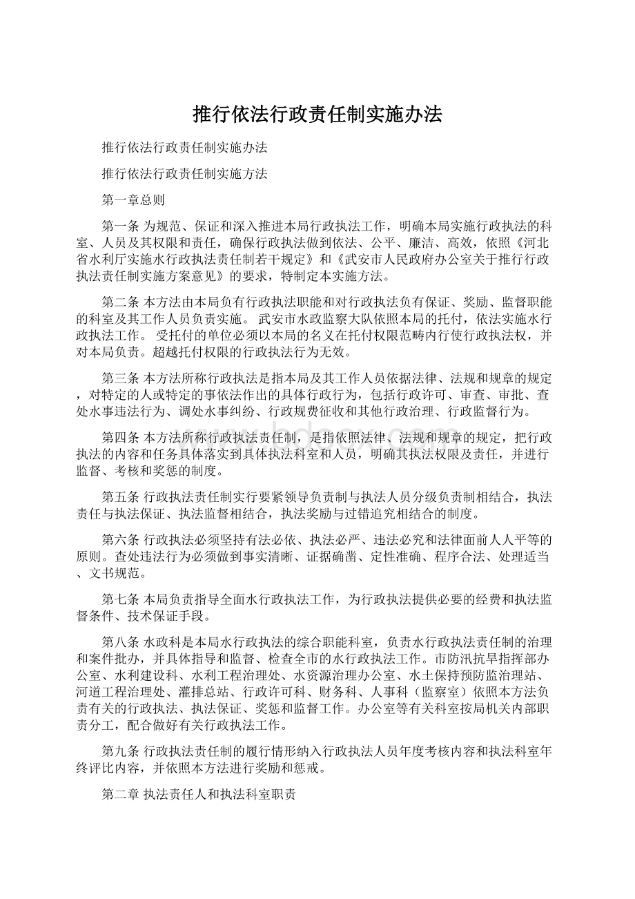 推行依法行政责任制实施办法.docx_第1页