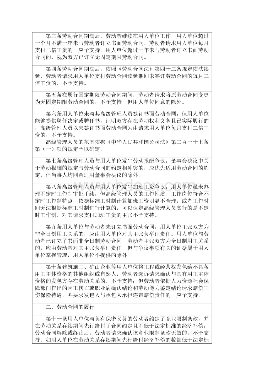 江苏省高级人民法院《关于审理劳动人事争议案件的指导意见二》Word文档格式.docx_第2页