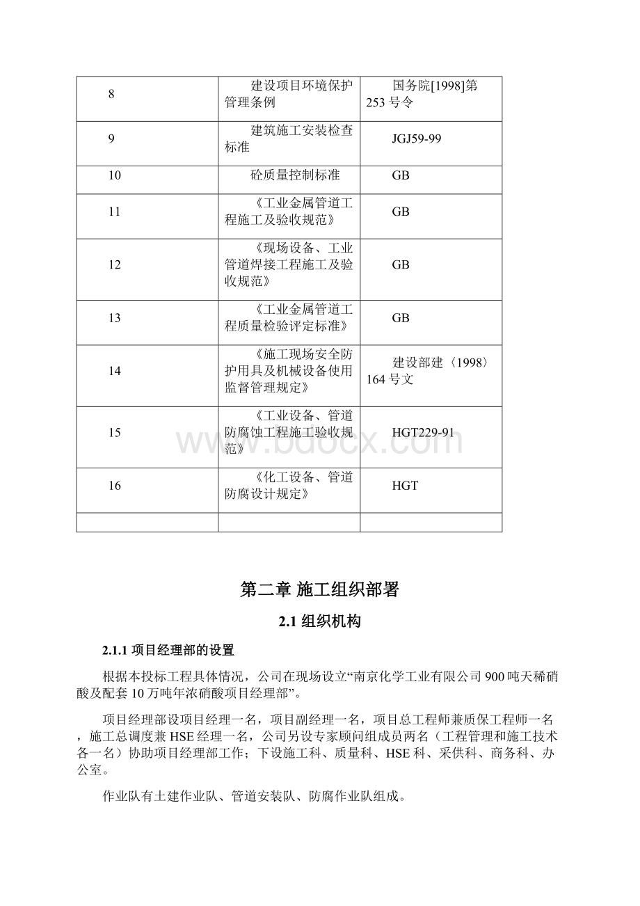 900吨天稀硝酸及配套10万吨年浓硝酸项目循环水地管安装防腐工程施工组织设计.docx_第3页