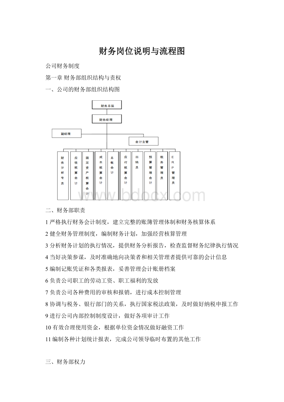 财务岗位说明与流程图.docx