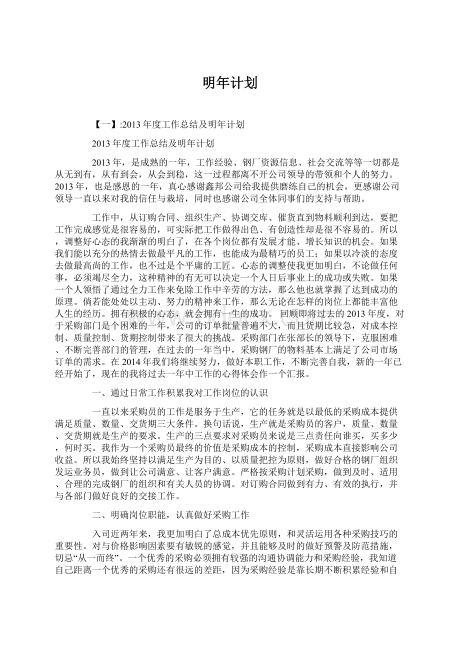 明年计划Word格式文档下载.docx