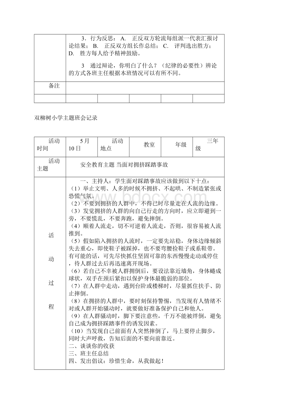 小学主题班会记录二.docx_第2页