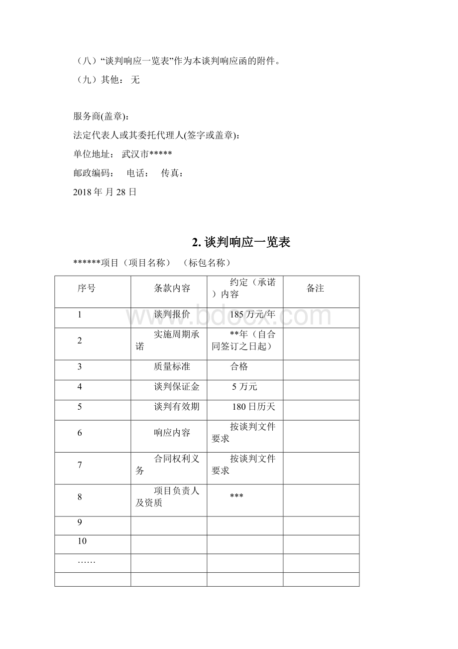 竞争性谈判响应文件规范文本样板.docx_第2页