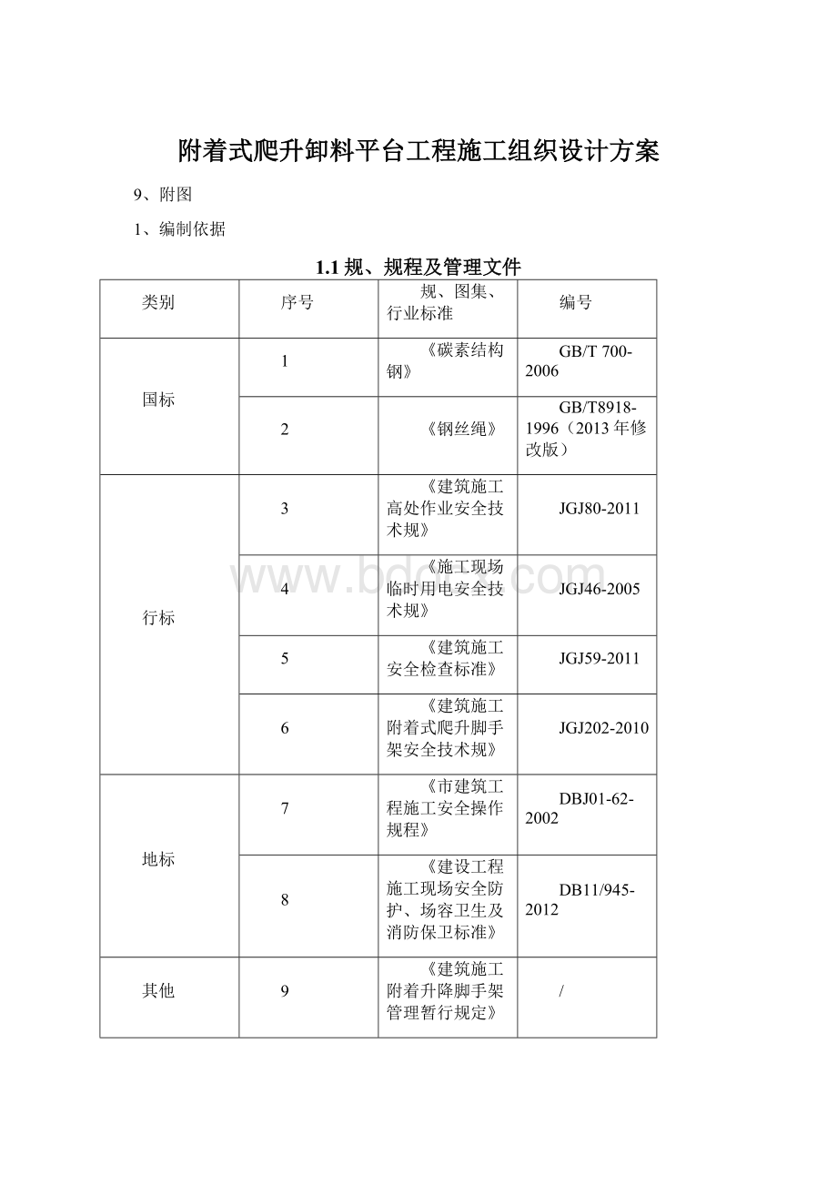 附着式爬升卸料平台工程施工组织设计方案.docx_第1页