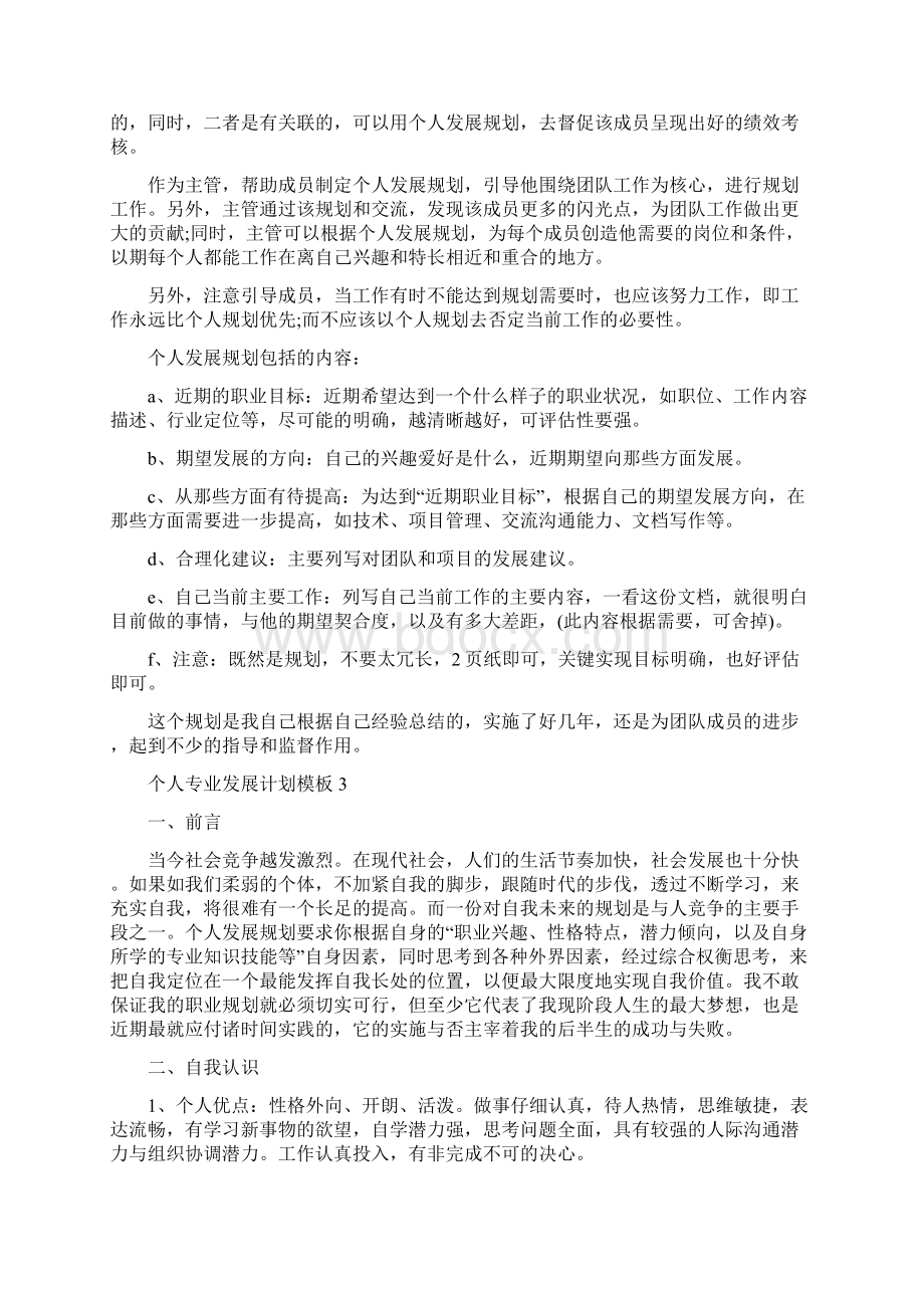 个人专业发展计划5篇文档格式.docx_第2页