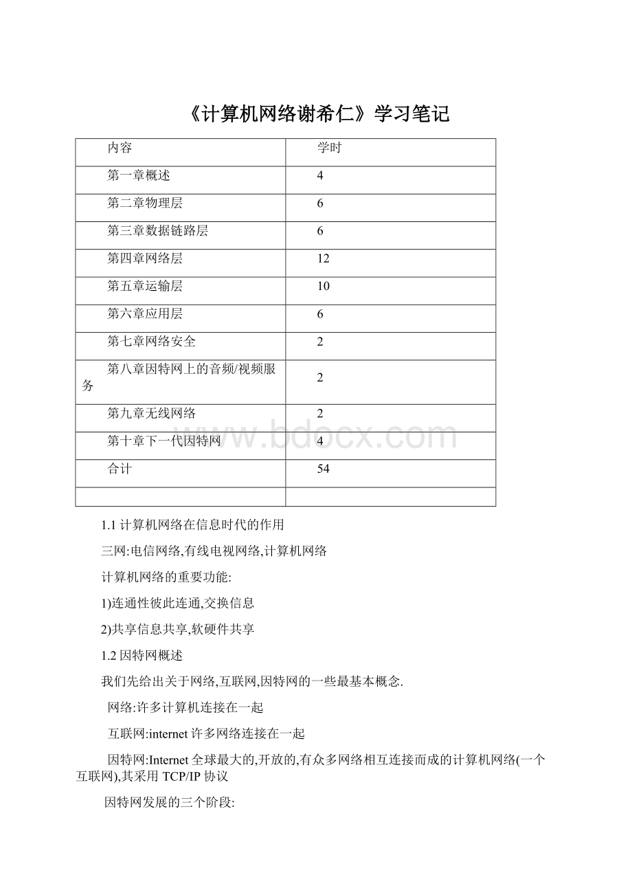 《计算机网络谢希仁》学习笔记.docx