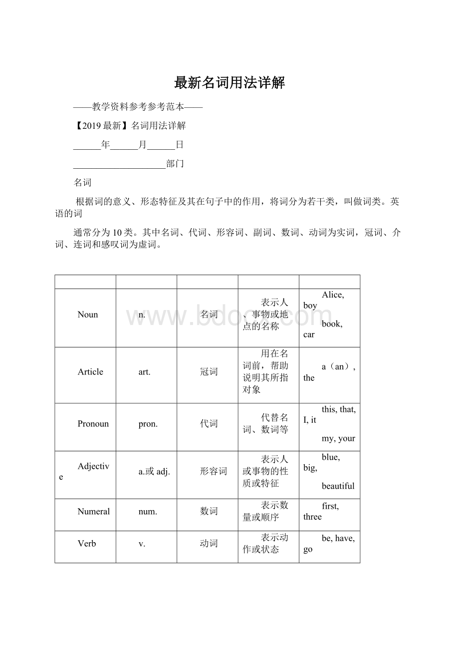 最新名词用法详解.docx