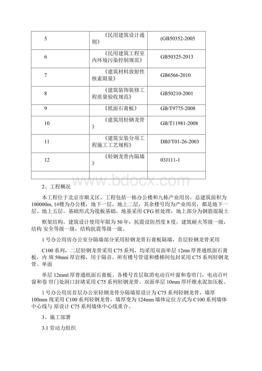 《轻钢龙骨隔墙施工方案》Word文件下载.docx_第2页