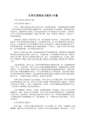 大学生顶岗实习报告15篇Word格式.docx