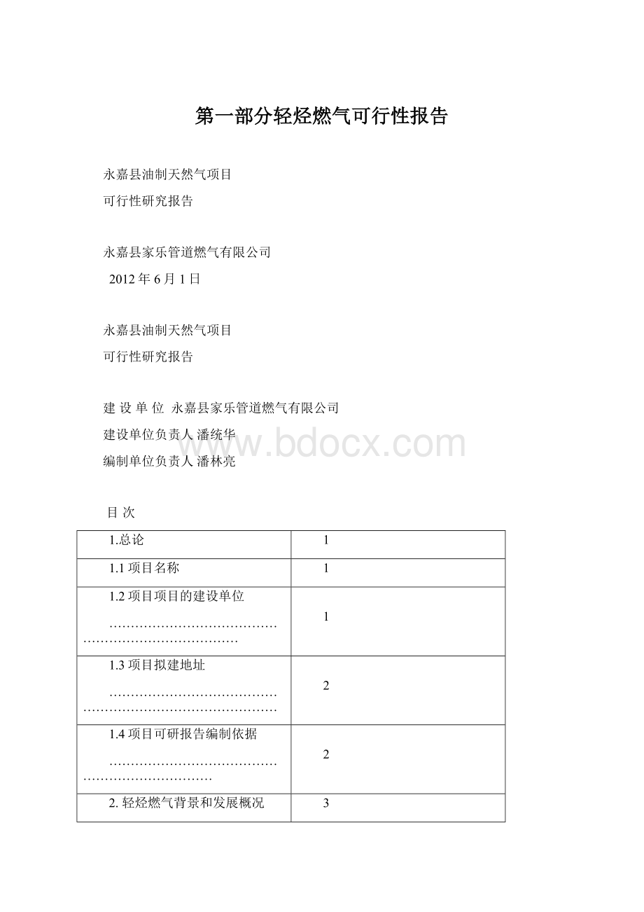 第一部分轻烃燃气可行性报告.docx