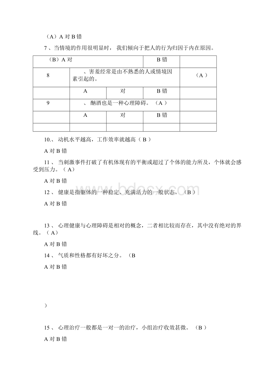 大学生心理健康知识竞赛抢答题库及答案共262题.docx_第2页