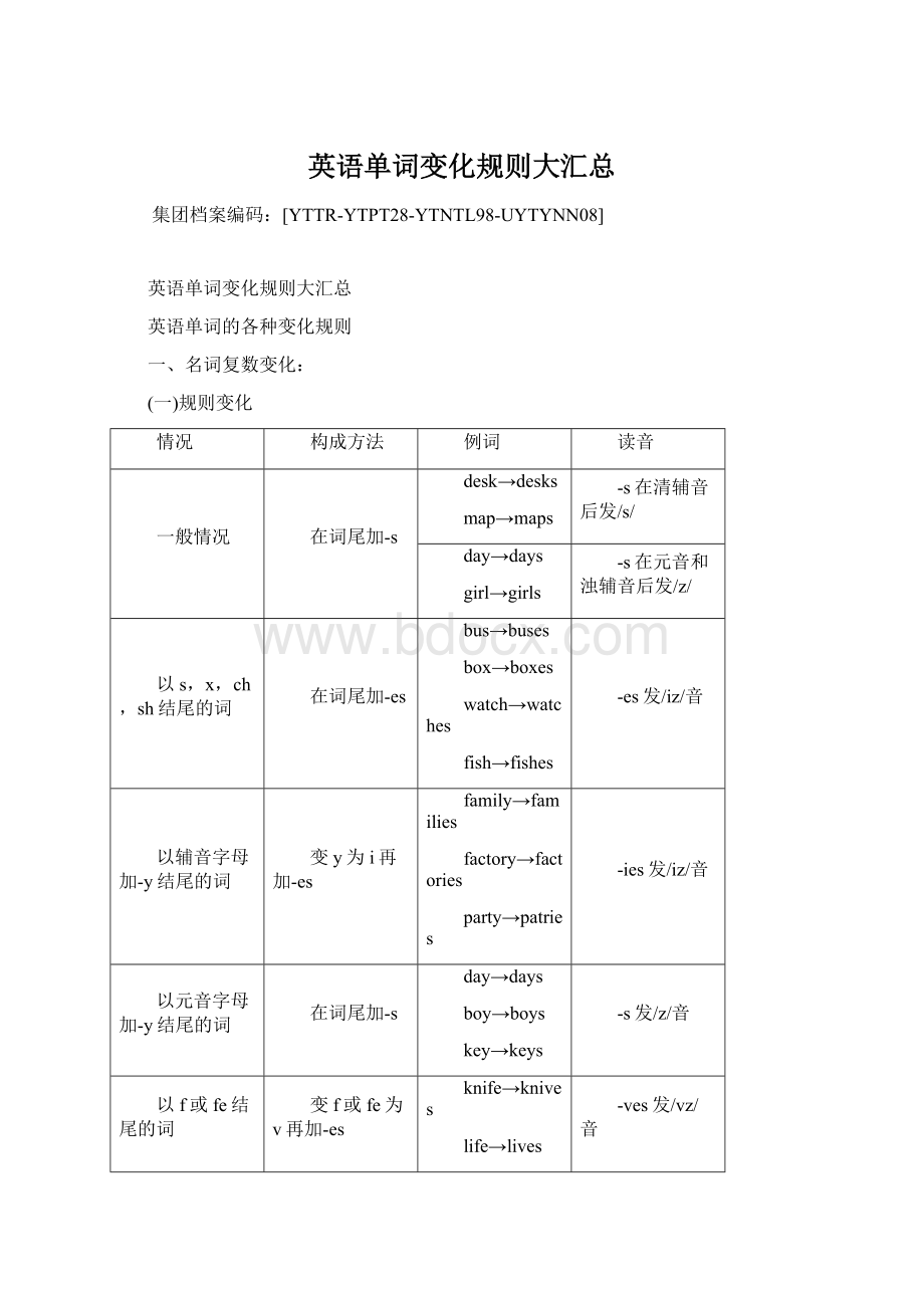 英语单词变化规则大汇总.docx_第1页