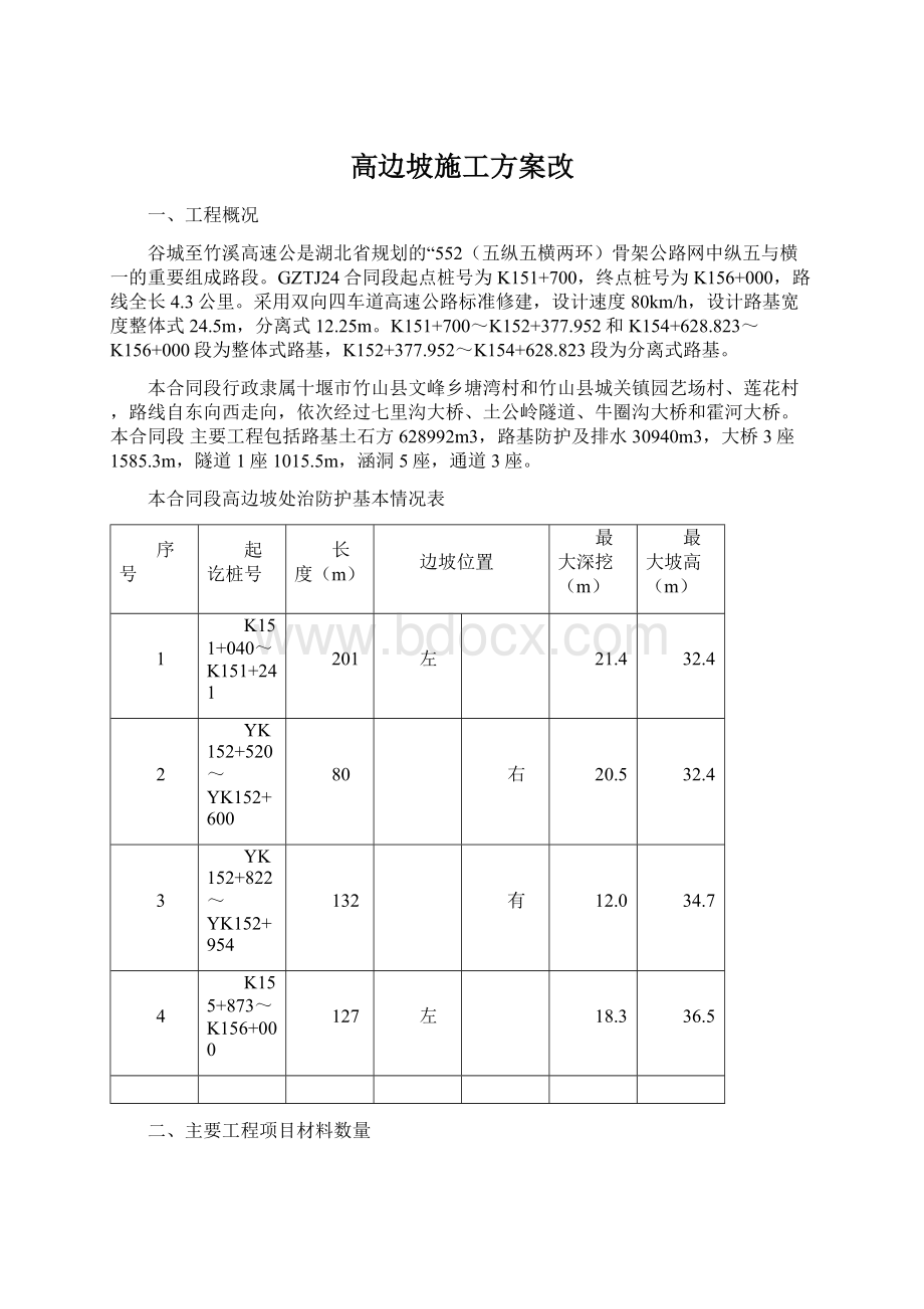 高边坡施工方案改Word文档格式.docx