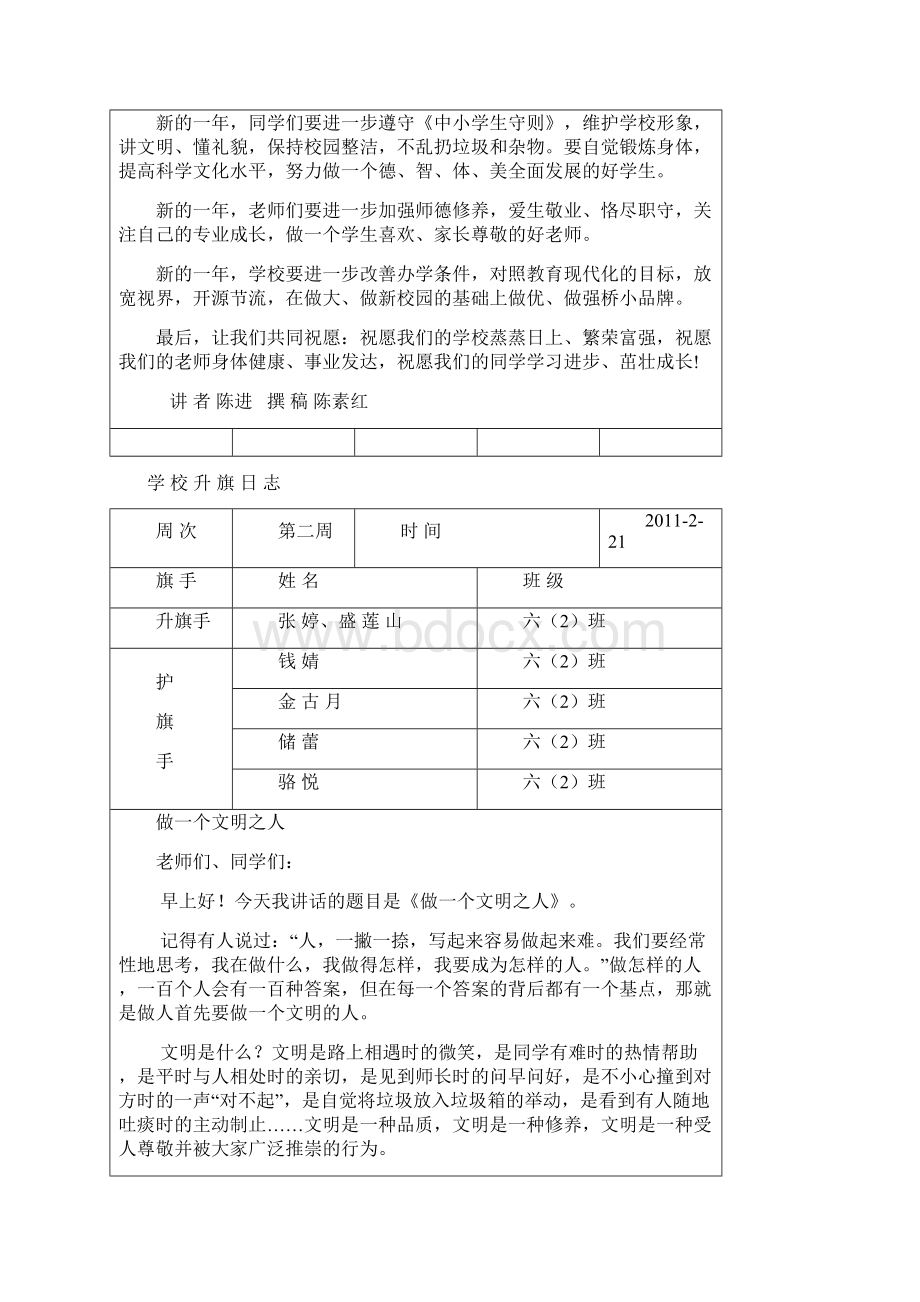 学校升旗日志春Word文档下载推荐.docx_第2页