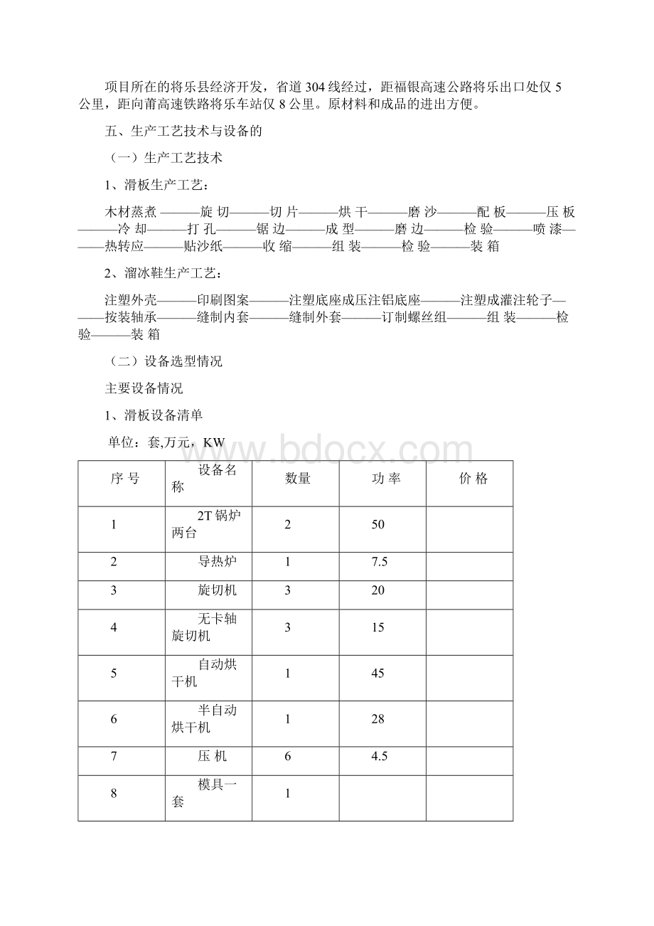 体育用品滑板生产线建设项目可行性报告可研报告Word文件下载.docx_第3页