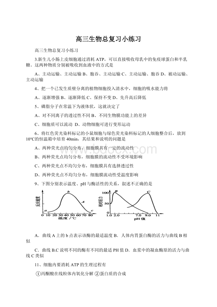 高三生物总复习小练习.docx_第1页