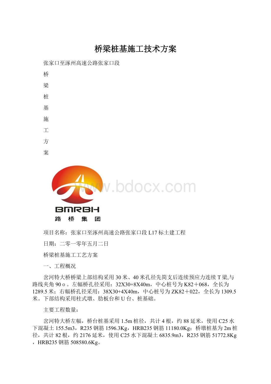 桥梁桩基施工技术方案.docx_第1页