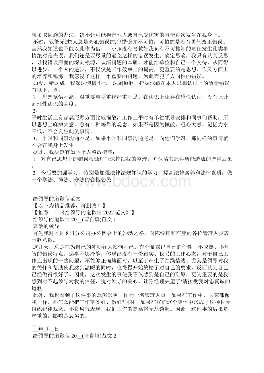 犯错误给领导的道歉信范文.docx_第3页