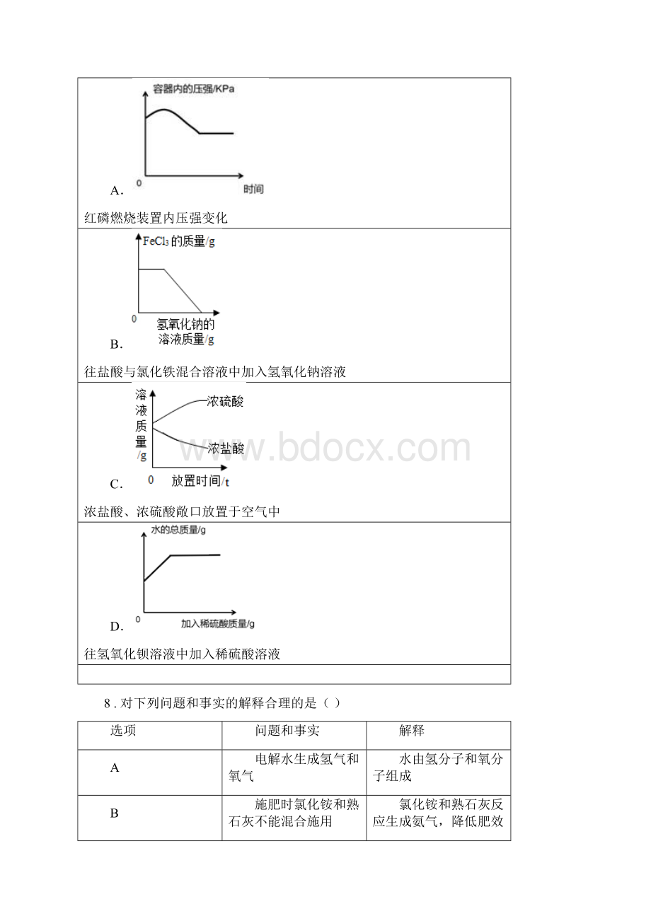 人教版九年级毕业班毕业水平考试化学试题.docx_第3页