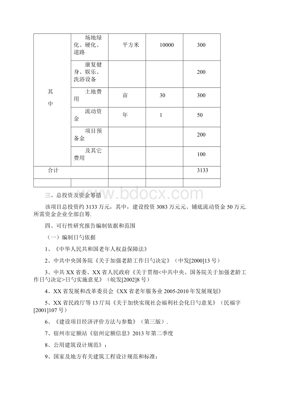 XX康健老年公寓建设工程项目可行性研究报告Word下载.docx_第3页