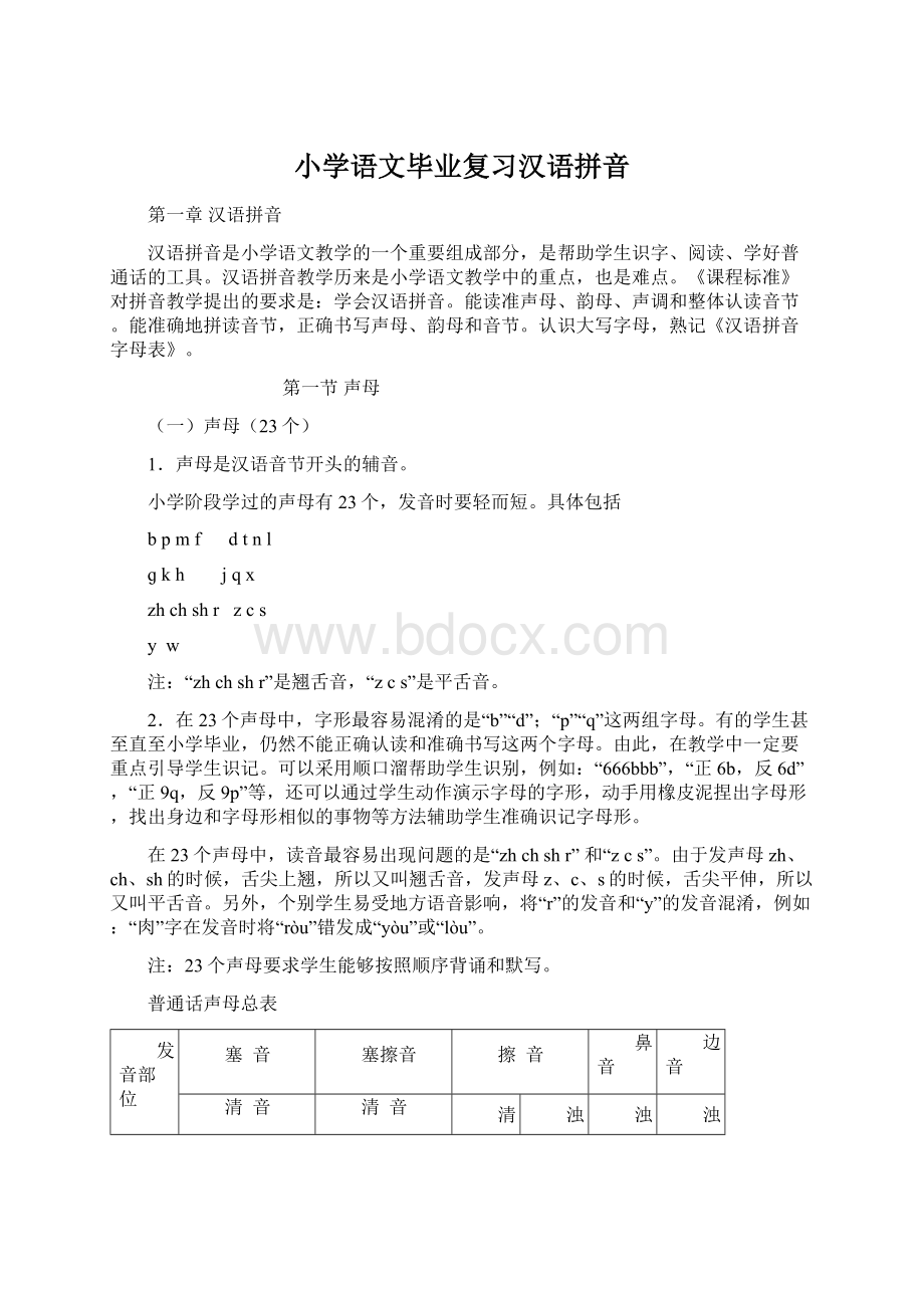 小学语文毕业复习汉语拼音.docx_第1页