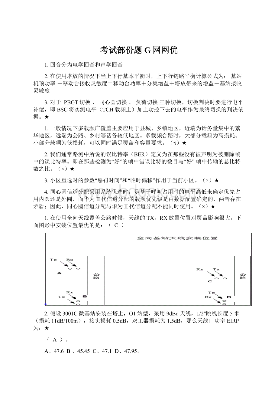 考试部份题G网网优.docx