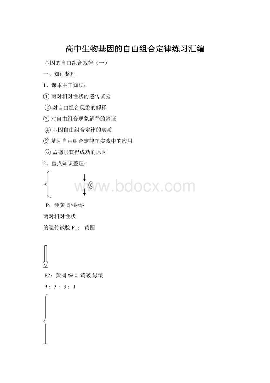 高中生物基因的自由组合定律练习汇编Word文档下载推荐.docx