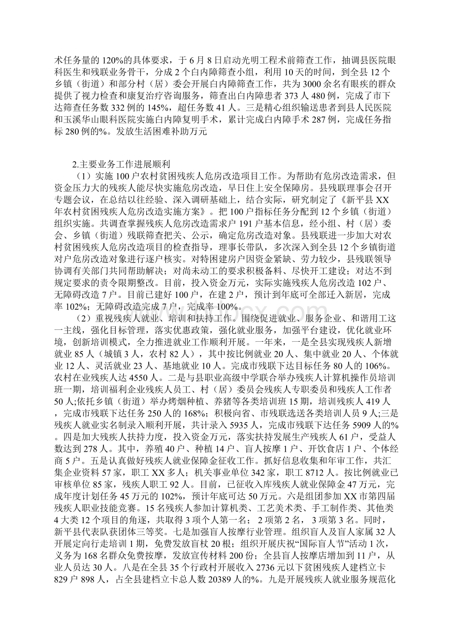 XX年残联年度工作总结及XX年工作计划Word文件下载.docx_第2页