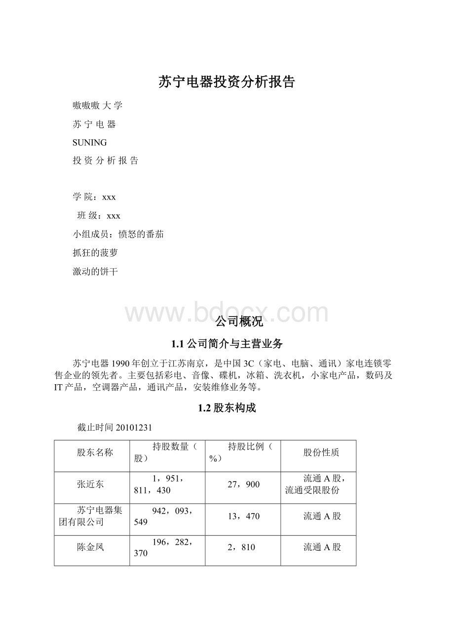 苏宁电器投资分析报告Word文件下载.docx_第1页