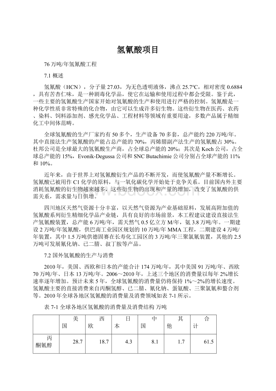 氢氰酸项目Word文档格式.docx