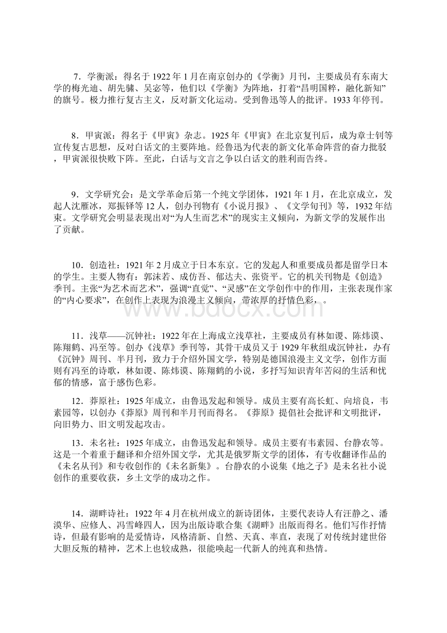 中国现代文学名词解释.docx_第2页