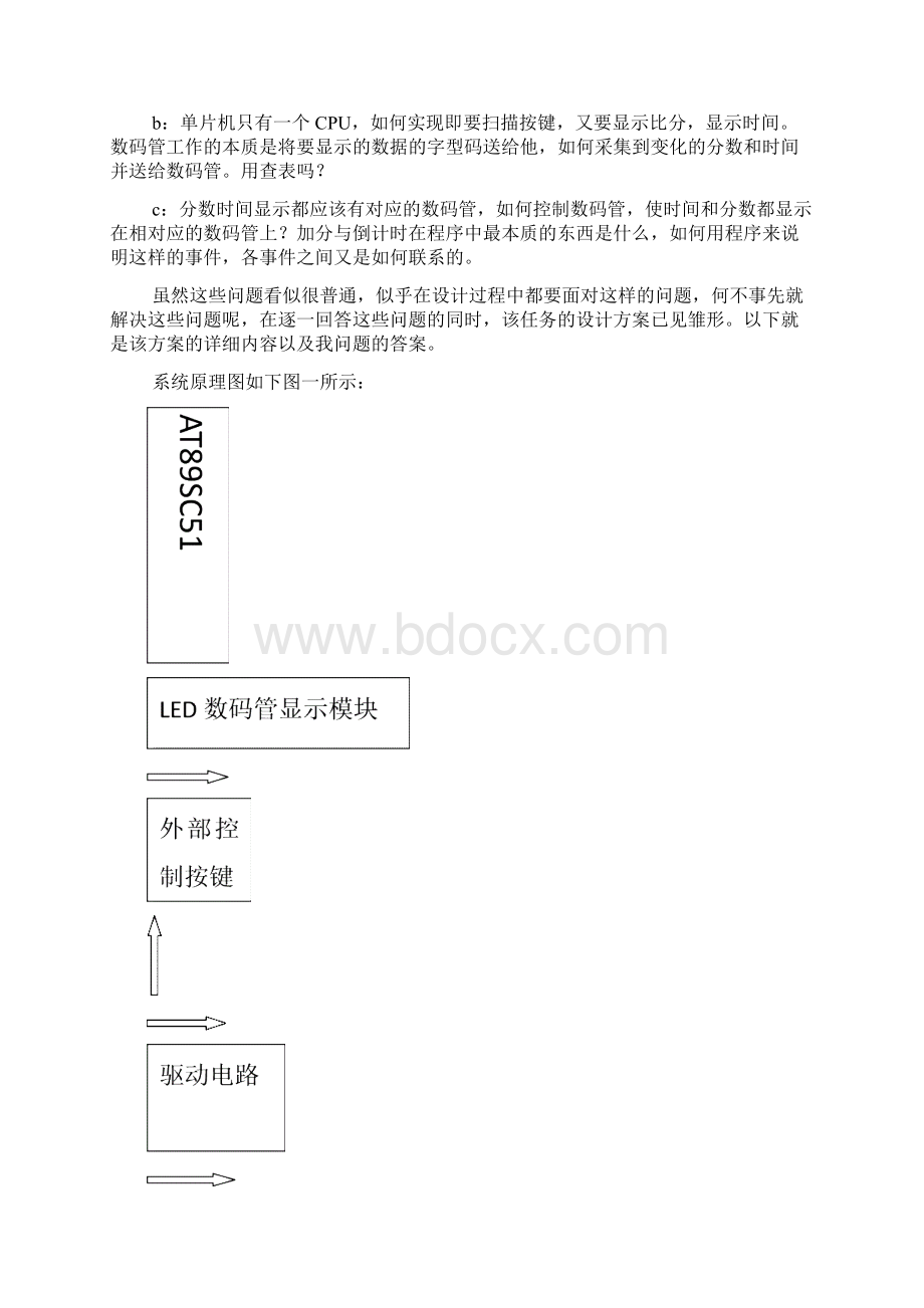 基于单片机课程设计电子记分牌Word文件下载.docx_第2页