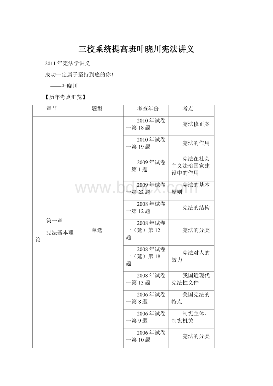 三校系统提高班叶晓川宪法讲义.docx